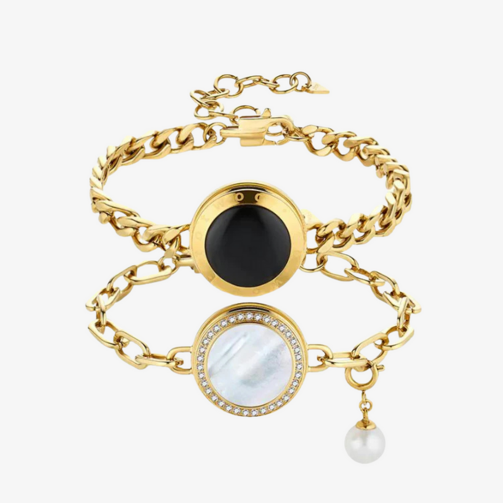 Soulmate 2.0 Touch Bracelets(Silver Cuban Chain+Silver Figaro Chain)