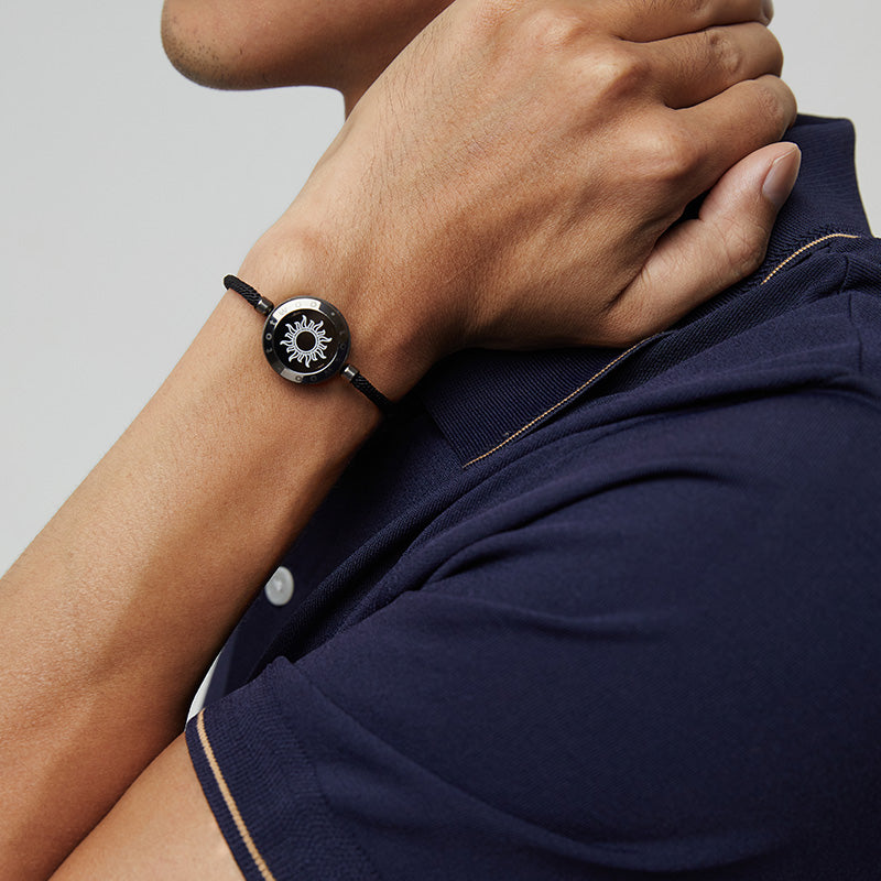 Sun & Moon Touch Bracelets with Milan Rope (Black+Brown)